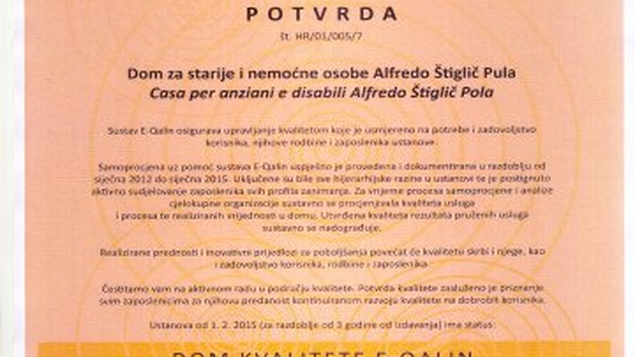 E-QALIN Standardi kvalitete socijalnih usluga